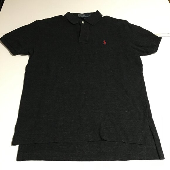 Polo Ralph Lauren Mens Small Black Polo Shirt Heathered - Picture 1 of 7